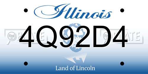 4Q92D4 Illinois License Plate