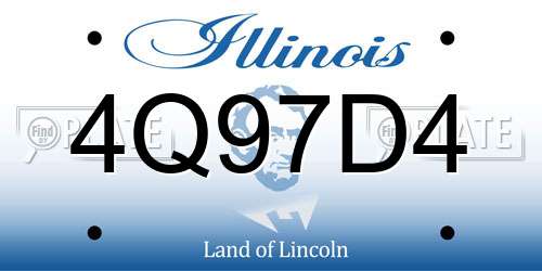 4Q97D4 Illinois License Plate