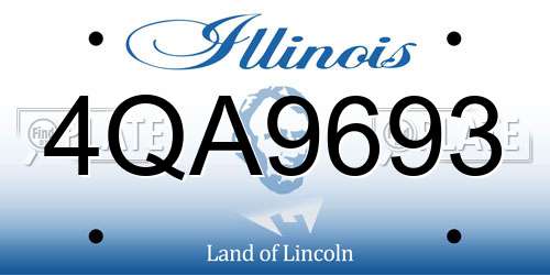 4QA9693 Illinois License Plate