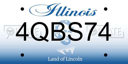 4QBS74 Illinois License Plate