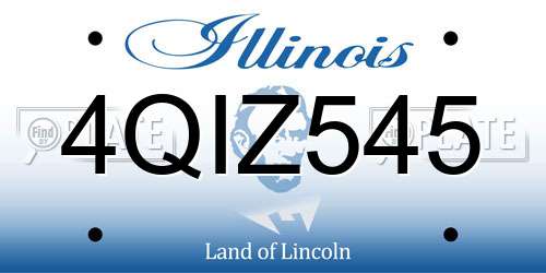 4QIZ545 Illinois License Plate