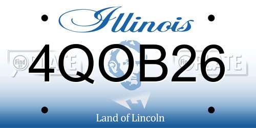 4QOB26 Illinois License Plate