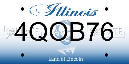 4QOB76 Illinois License Plate