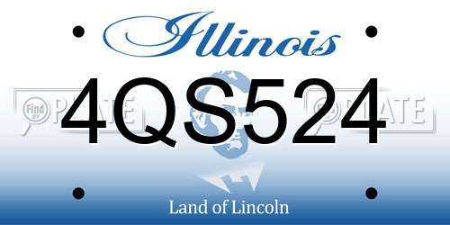 4QS524 Illinois License Plate
