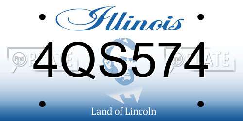 4QS574 Illinois License Plate
