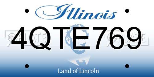4QTE769 Illinois License Plate