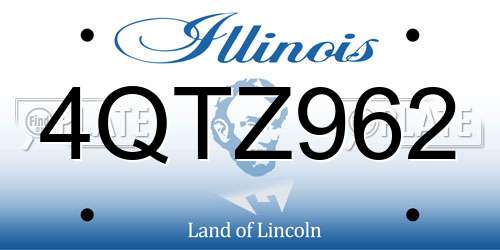 4QTZ962 Illinois License Plate