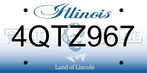 4QTZ967 Illinois License Plate