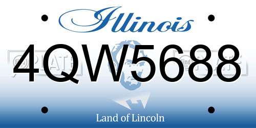 4QW5688 Illinois License Plate