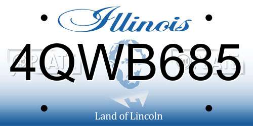 4QWB685 Illinois License Plate