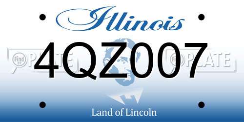 4QZ007 Illinois License Plate