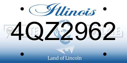 4QZ2962 Illinois License Plate