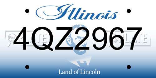4QZ2967 Illinois License Plate