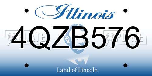 4QZB576 Illinois License Plate