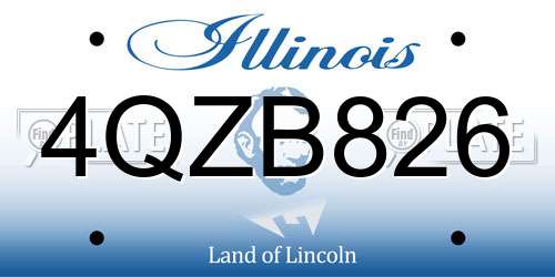 4QZB826 Illinois License Plate