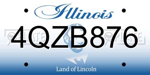 4QZB876 Illinois License Plate