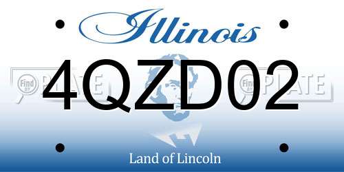 4QZD02 Illinois License Plate