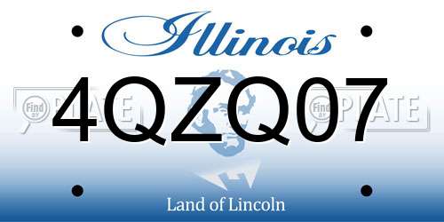 4QZQ07 Illinois License Plate
