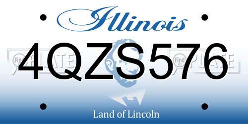 4QZS576 Illinois License Plate