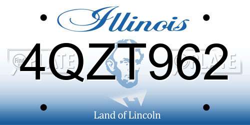 4QZT962 Illinois License Plate