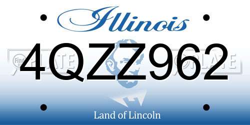 4QZZ962 Illinois License Plate