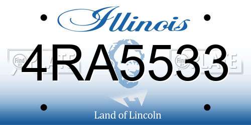 4RA5533 Illinois License Plate
