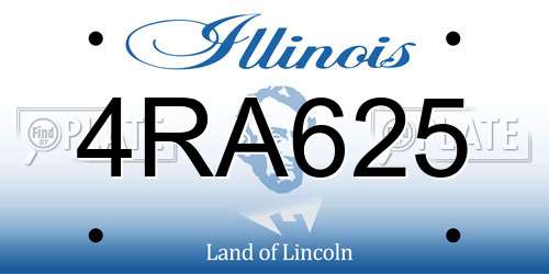 4RA625 Illinois License Plate
