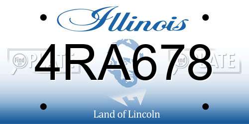 4RA678 Illinois License Plate