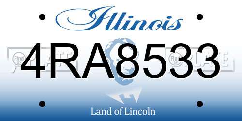 4RA8533 Illinois License Plate