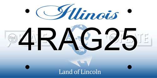 4RAG25 Illinois License Plate