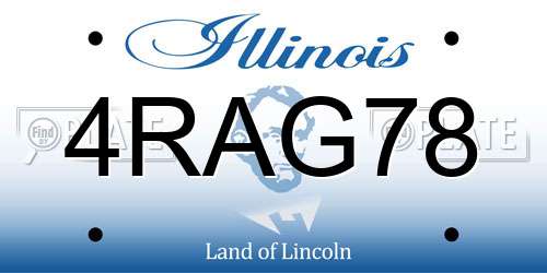 4RAG78 Illinois License Plate