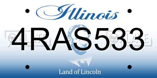 4RAS533 Illinois License Plate