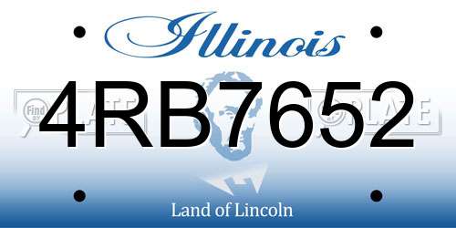 4RB7652 Illinois License Plate