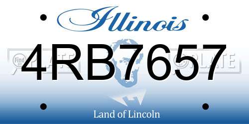 4RB7657 Illinois License Plate