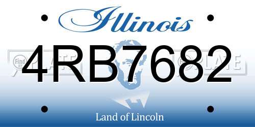 4RB7682 Illinois License Plate