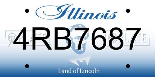 4RB7687 Illinois License Plate