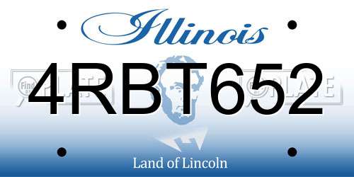 4RBT652 Illinois License Plate