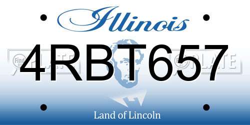 4RBT657 Illinois License Plate