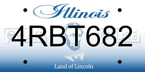 4RBT682 Illinois License Plate