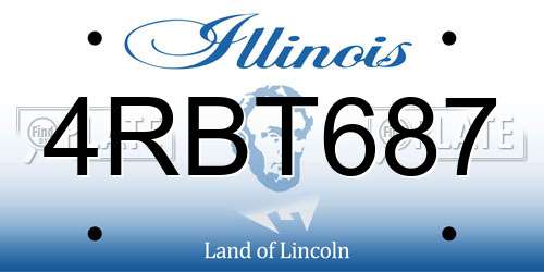 4RBT687 Illinois License Plate