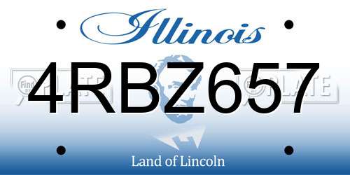 4RBZ657 Illinois License Plate