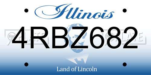 4RBZ682 Illinois License Plate
