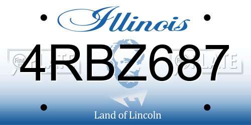 4RBZ687 Illinois License Plate