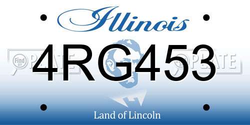 4RG453 Illinois License Plate