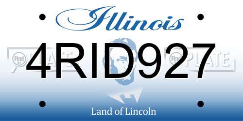 4RID927 Illinois License Plate
