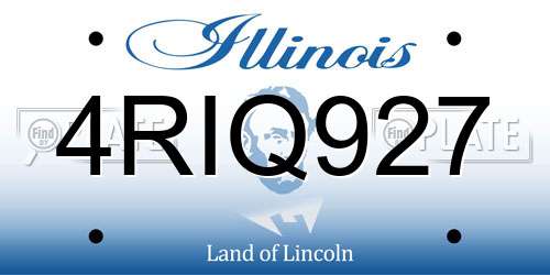 4RIQ927 Illinois License Plate