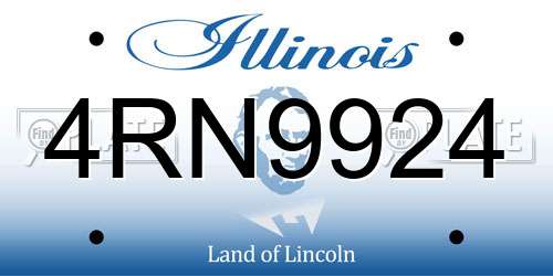 4RN9924 Illinois License Plate