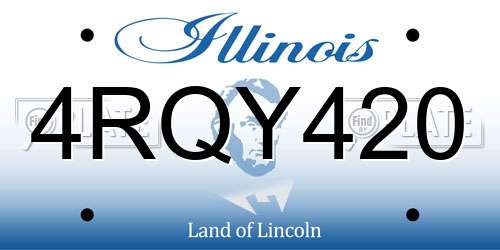 4RQY420 Illinois License Plate