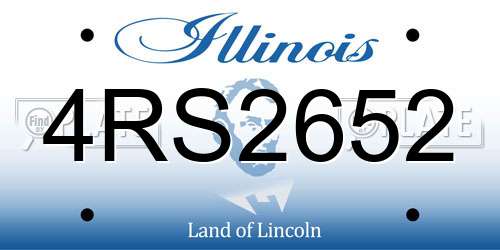 4RS2652 Illinois License Plate