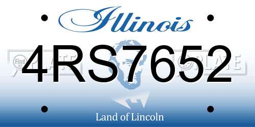 4RS7652 Illinois License Plate